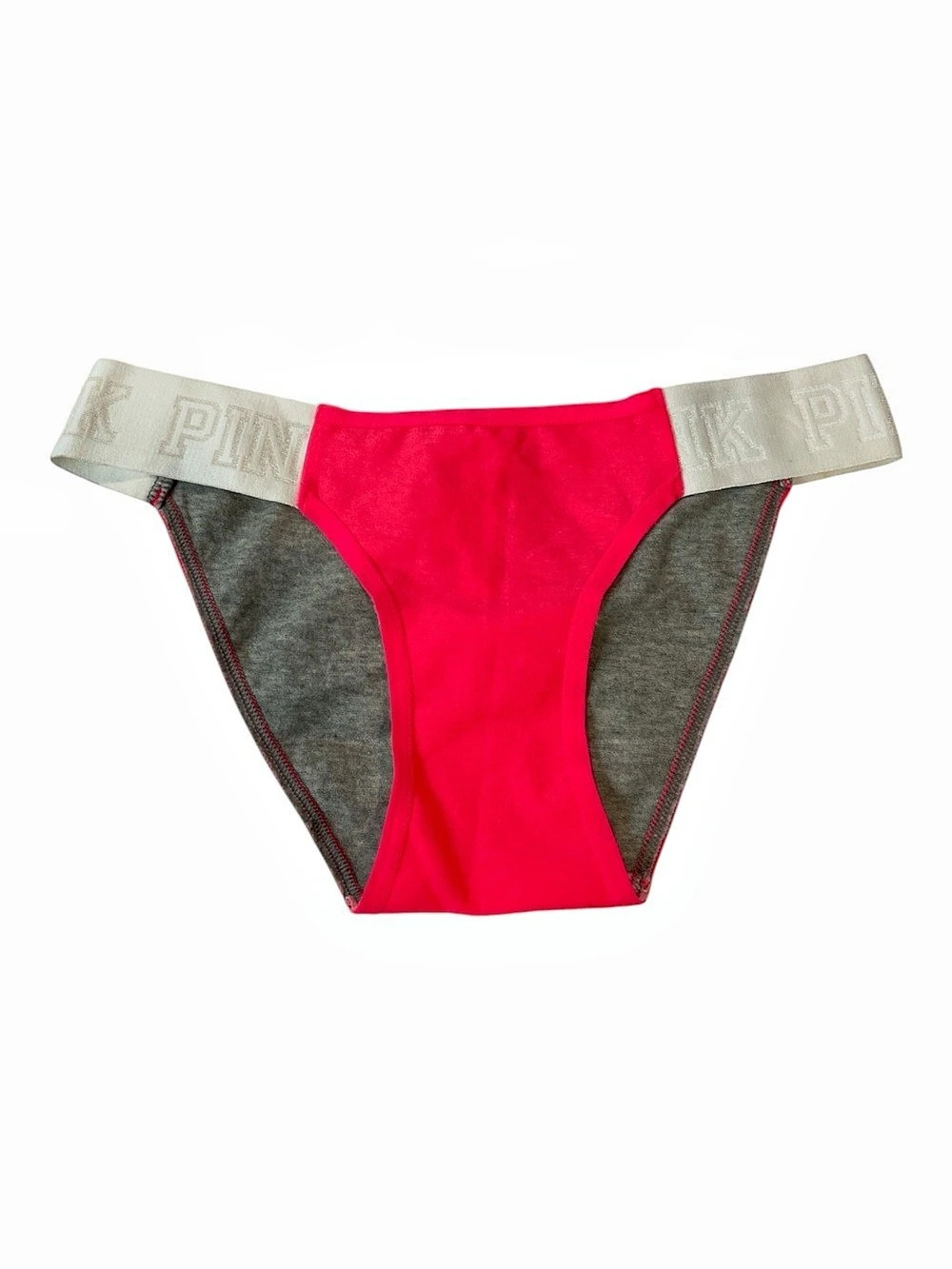 PINK Victoria’s Secret Pink & Gray Bikini Panties XS NWT